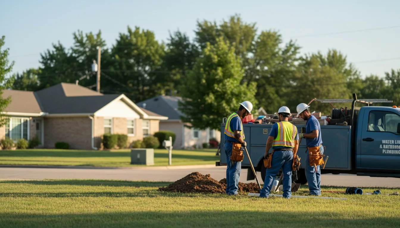 Residential water line and bathroom plumbing service in Haviland, KS